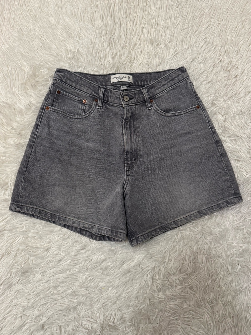 Abercrombie & Fitch Charcoal Gray Denim High-Rise Shorts Abercrombie Jean Short